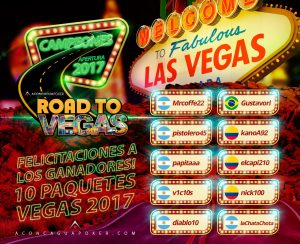 Ganadores Road to Vegas 2017 Aconcagua Poker diciembre 2016